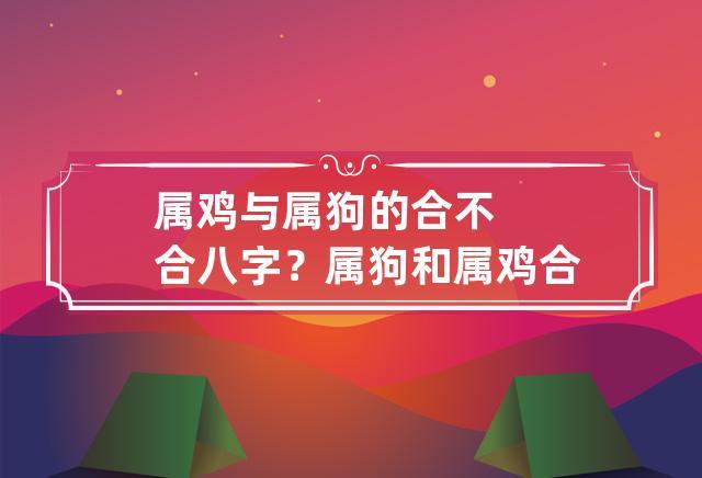 属鸡与属狗的合不合八字? 属狗和属鸡合不合